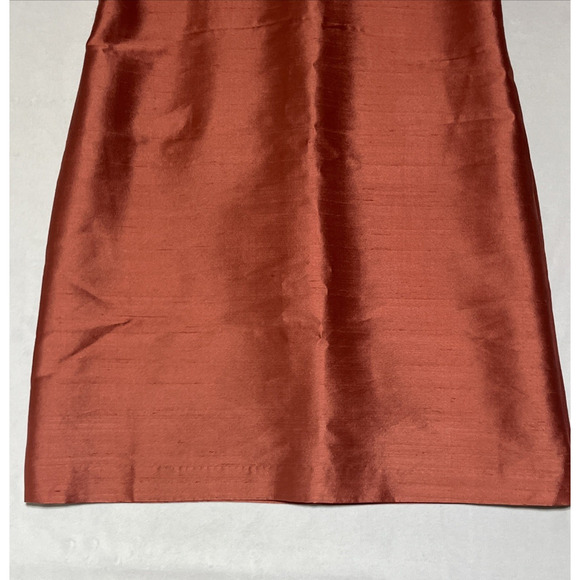 Talbots Silk Wool Shift Tank Dress 12 Petite Peach Rusty Shiny Cocktail Career - Picture 4 of 9